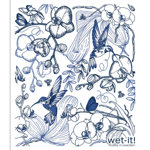 Wet It Orchid Garden Blue Swedish Cloth