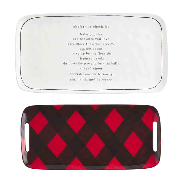 Christmas Buffalo Check Tray Set