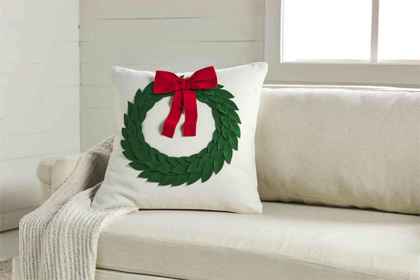 Felted Wreath Pillow