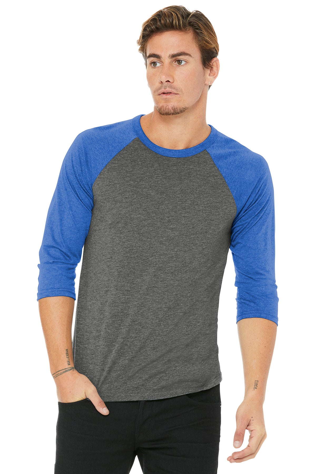 BELLA + CANVAS 3/4 Sleeve Baseball Shirt