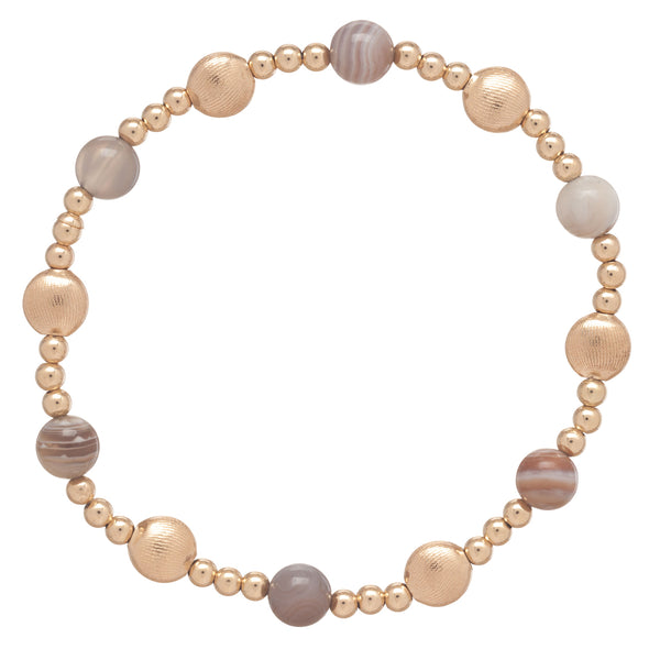 Honesty Gold Sincerity Pattern 6mm Bead Bracelet