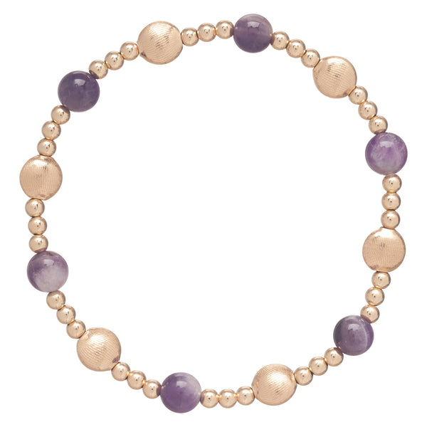 Honesty Gold Sincerity Pattern 6mm Bead Bracelet