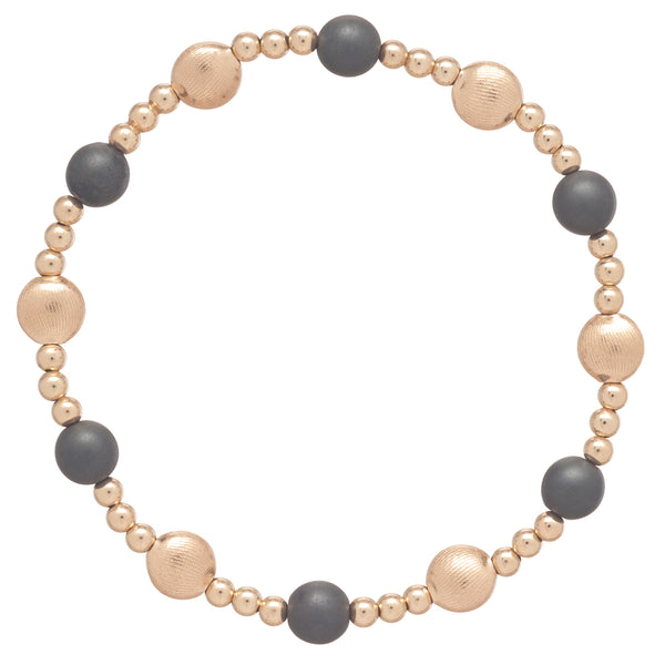 Honesty Gold Sincerity Pattern 6mm Bead Bracelet