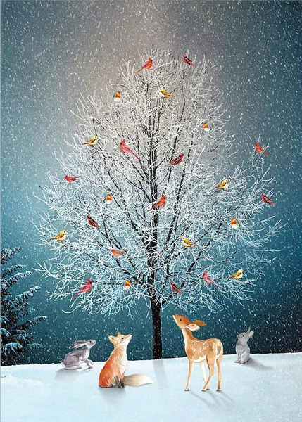 Bird Tree Holiday Card