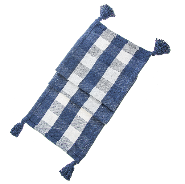 Blue and White Buffalo Plaid Table Runner