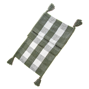 Green and White Buffalo Plaid Table Runner