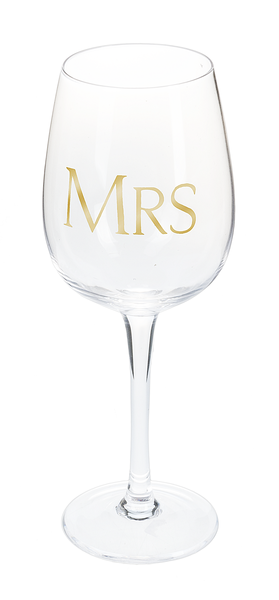 "Mrs" Stemmed Wine Glass