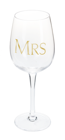 "Mrs" Stemmed Wine Glass