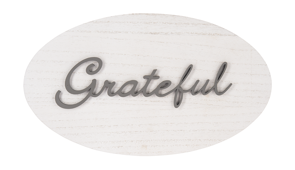 Raised Word Plaque - Grateful