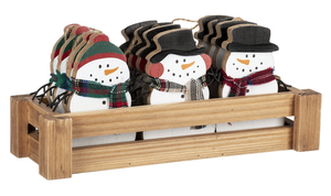 Holiday Plaids Snowmen Ornaments