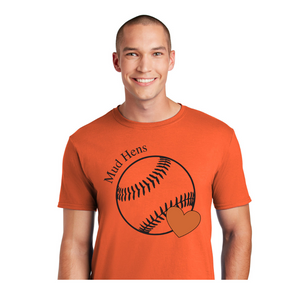 Mudhens Cotton Tee - Baseball with Heart Design