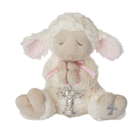 Serenity Lamb w/ Crib Cross - Girl