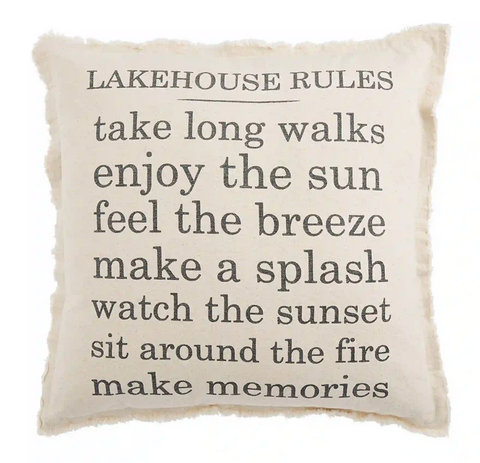 Lakehouse Rules Throw Pillow