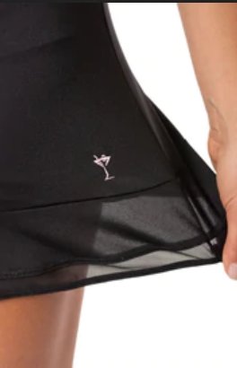 Pull-On Ruffle Stretch Skort 16.5" | Black Top Golf