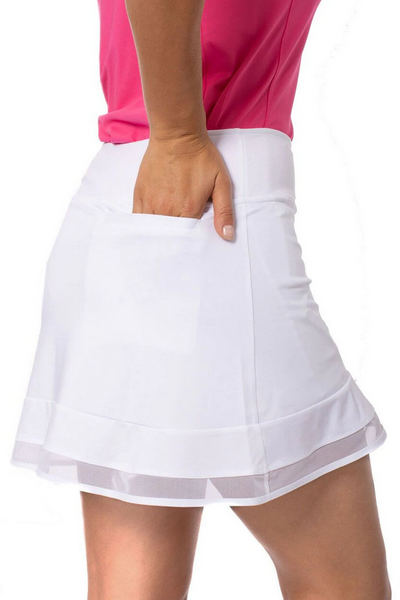 Pull-On Ruffle Stretch Skort 16.5" | White Top Golf