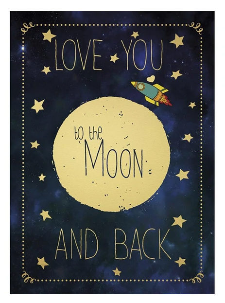Moon And Back Birthday Card