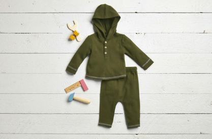 Olive Hooded Two-Piece Set