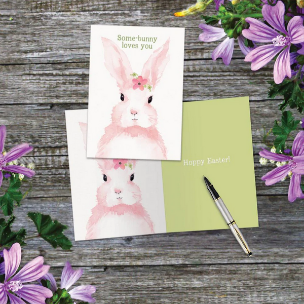 Pink Bunny Easter Card