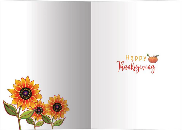 Pumpkins and Sunflowers Thanksgiving Card