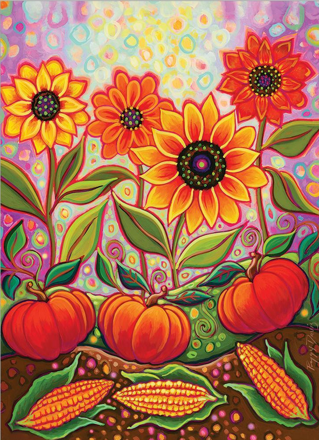 Pumpkins and Sunflowers Thanksgiving Card