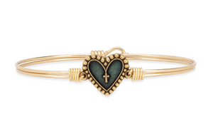 Luca + Danni Rosary Heart Bangle Bracelet