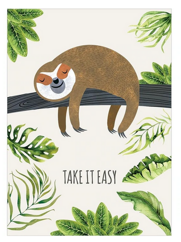 Sloth Slow Lane Get Well Card