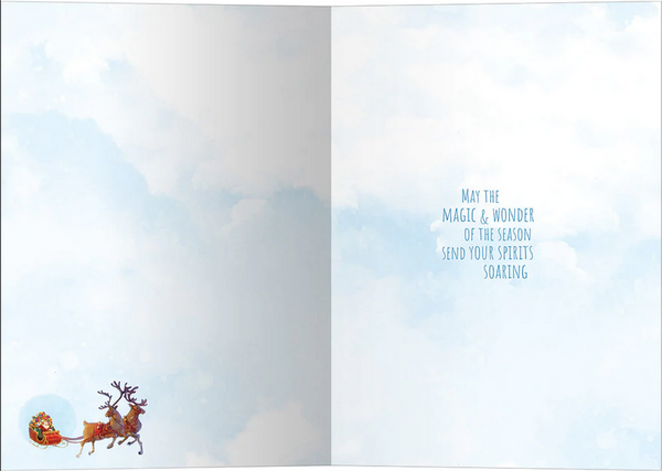 Soaring Santa Christmas Card