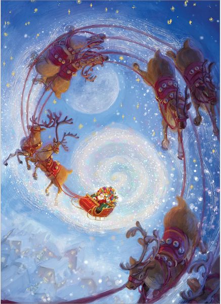 Soaring Santa Christmas Card