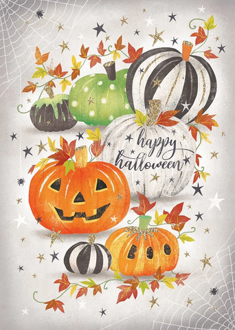 Spiders and Pumpkins Halloween Card