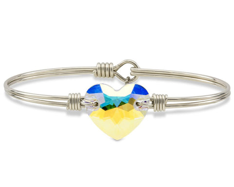 Luca + Danni Crystal AB Heart Bangle Bracelet