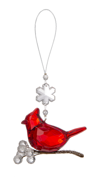 Holiday Snowflake Cardinal Ornaments