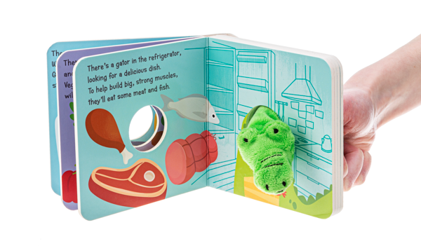 Ripples Alligator Finger Puppet Book "There's a Gator in the Refrigerator"