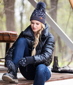 Britt's Knits Snow Leopard Pom Hat