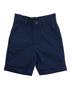 Navy Cuffed Chino Shorts