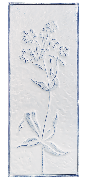 Blue & White Enamel Embossed Floral Wall Decor