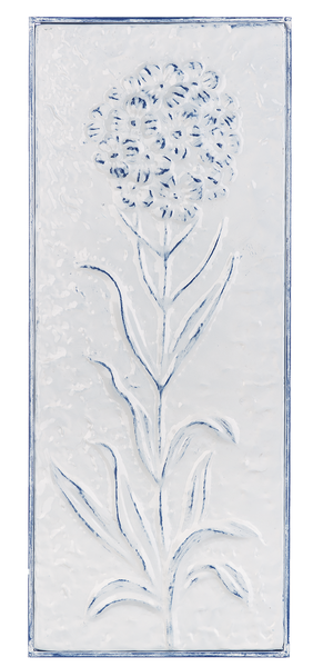 Blue & White Enamel Embossed Floral Wall Decor