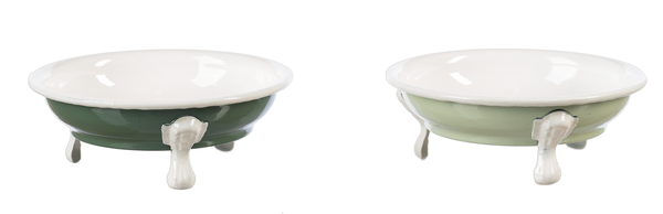 Claw Foot Enamel Round Trinket Dish