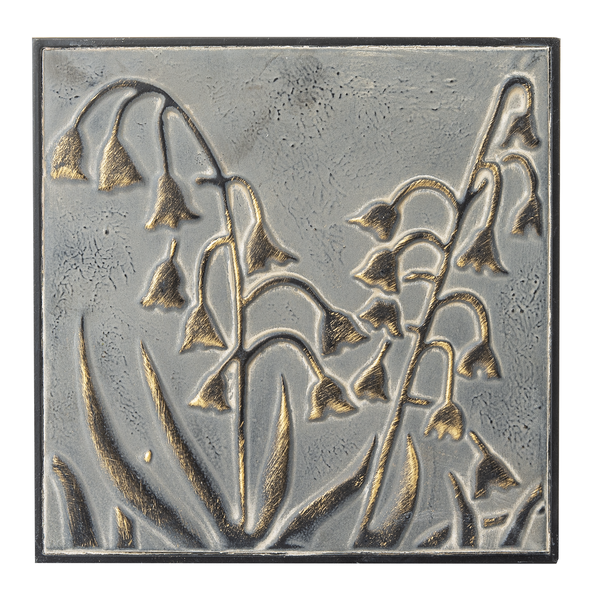 Small Embossed Greywash with Gold Wildflower Wall Decor