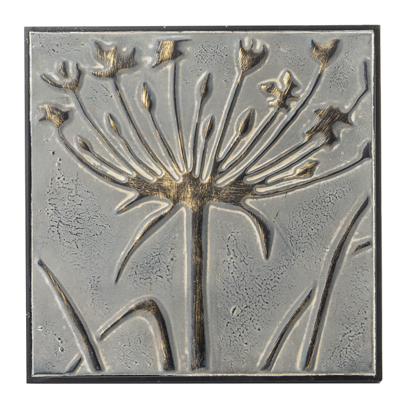 Small Embossed Greywash with Gold Wildflower Wall Decor