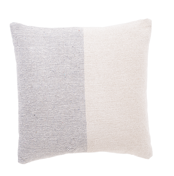 Light Grey & Natural Stripe Woven Pillow