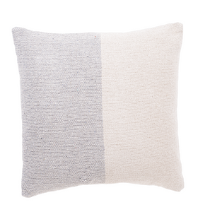 Light Grey & Natural Stripe Woven Pillow