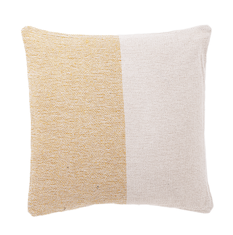Ochre & Natural Stripe Woven Pillow