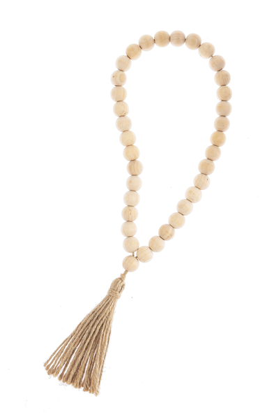 Veranda Wood Beaded Loop with Tassel