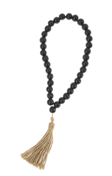 Veranda Wood Beaded Loop with Tassel