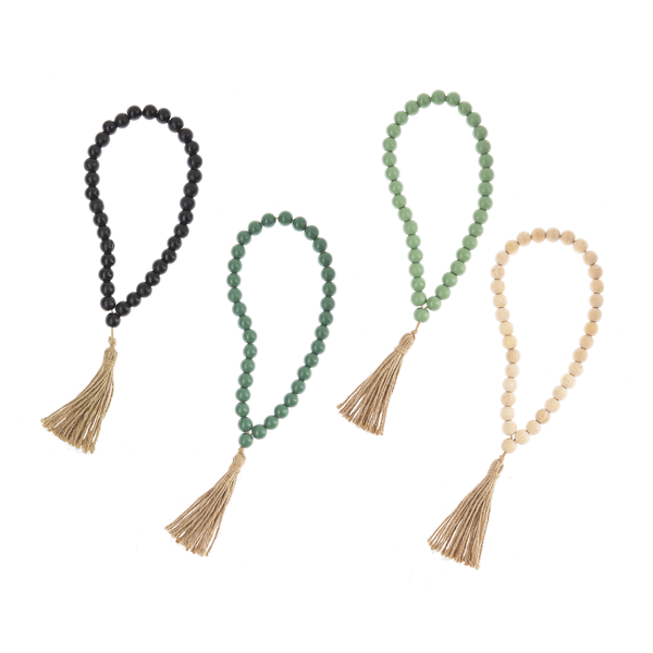 Veranda Wood Beaded Loop with Tassel