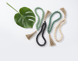 Veranda Wood Beaded Loop with Tassel