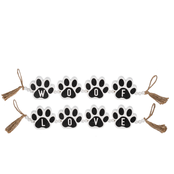 Dog Text Sitabout with Tassel Hanger
