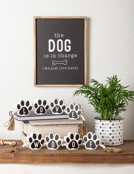 Dog Text Sitabout with Tassel Hanger