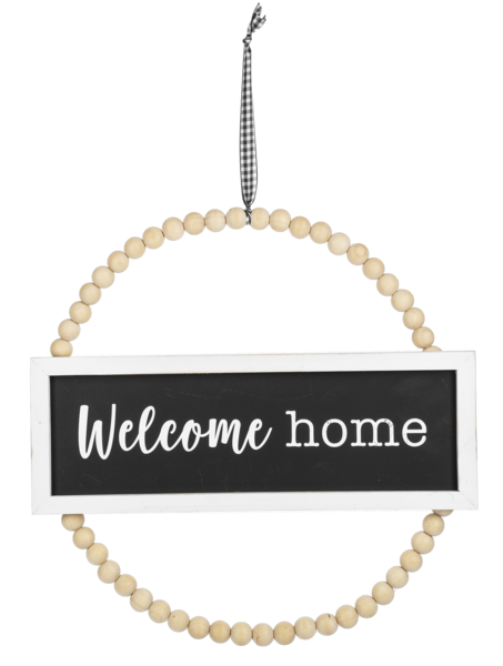 "Home" Beaded Wreath Wall Decor