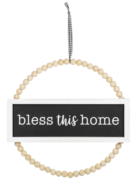 "Home" Beaded Wreath Wall Decor